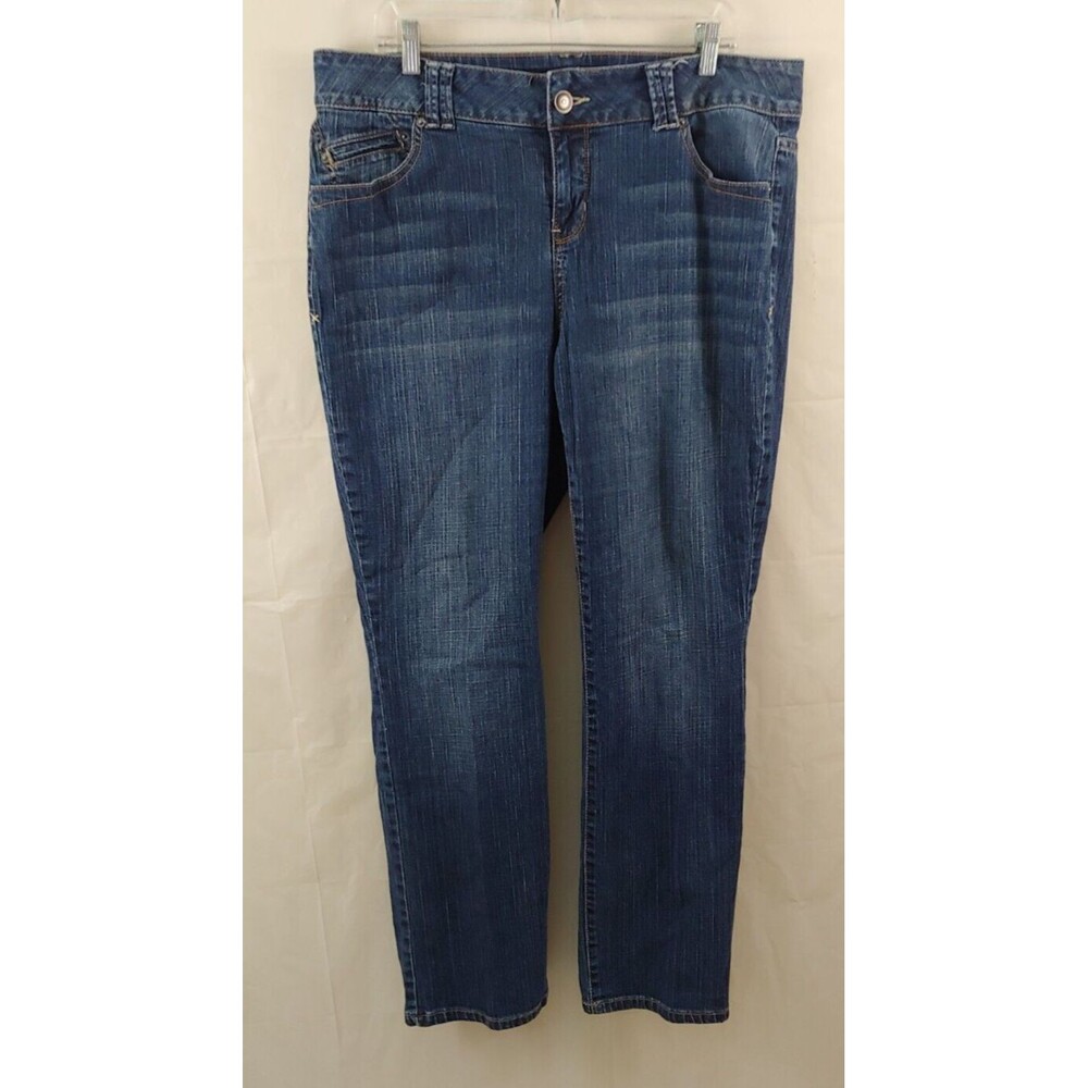 Lane Bryant Womens Jeans 18 Average Dark Wash Cotton Straight Leg Cotton Denim